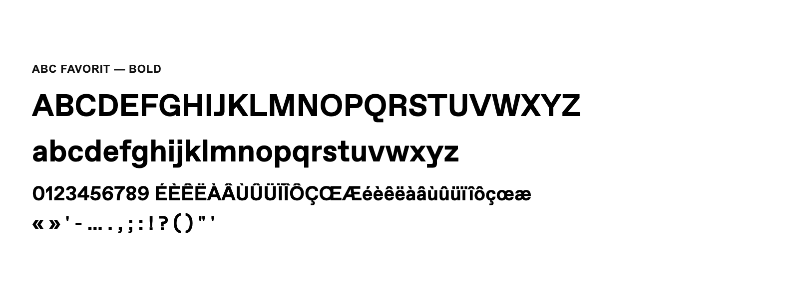 Spécimen de ABC Favorit Bold