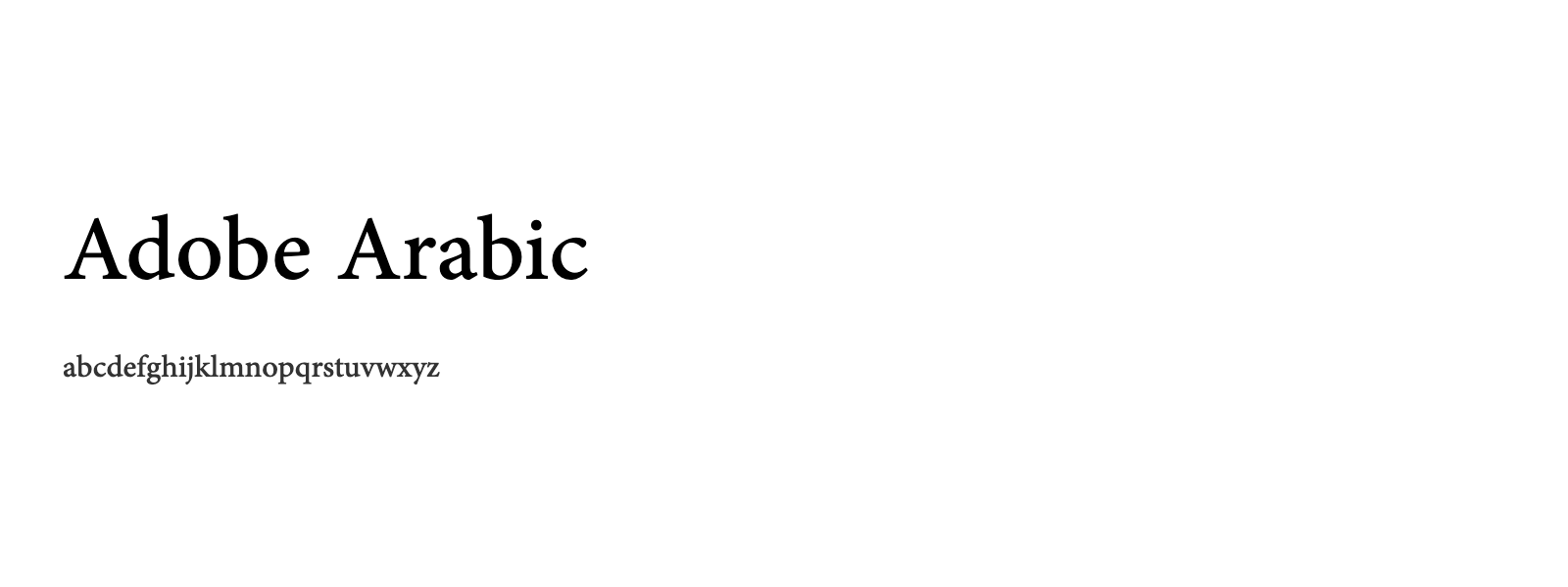 Spécimen de Adobe Arabic