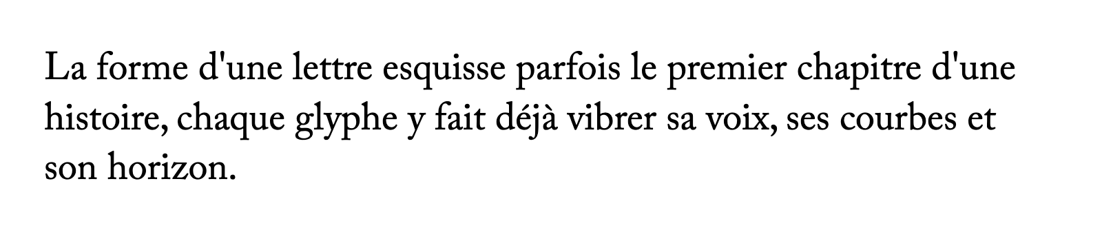 Phrase commune composée en Adobe Caslon Pro