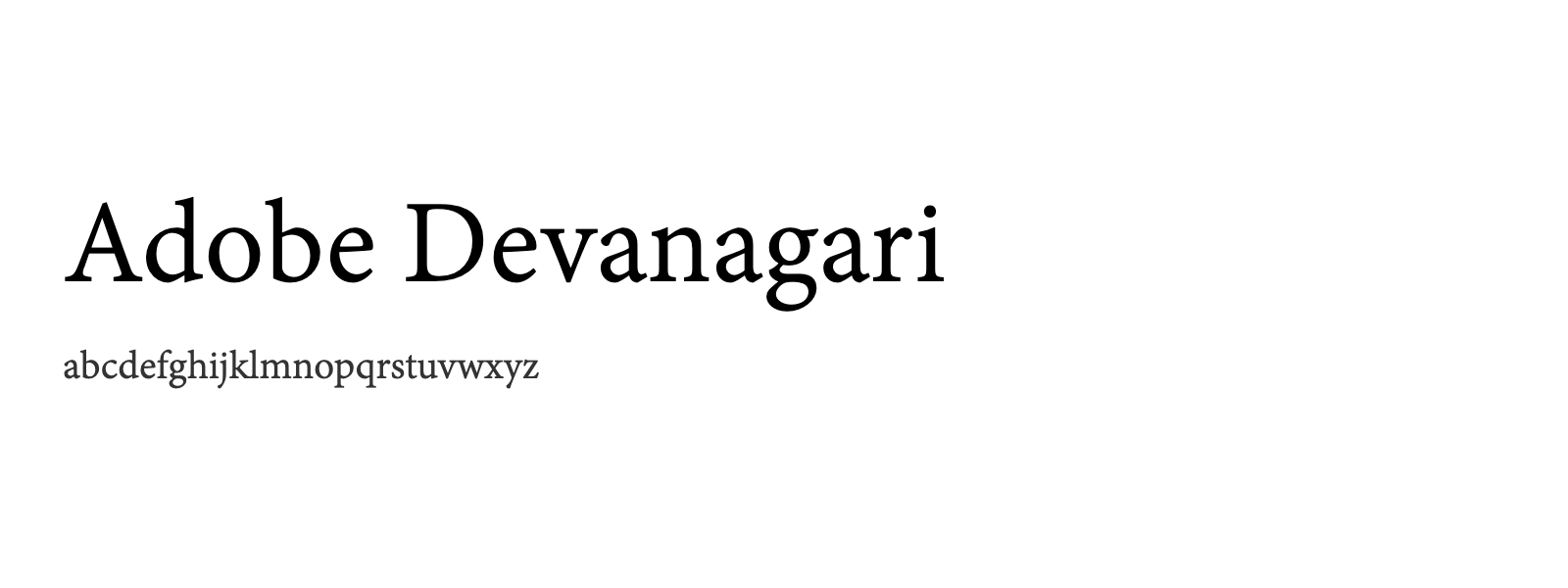 Spécimen de Adobe Devanagari