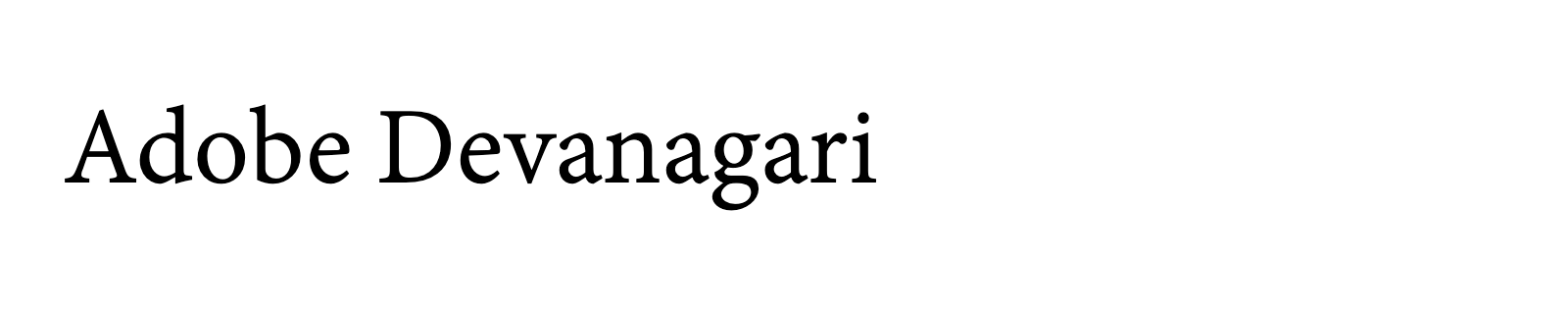 Nom de la famille Adobe Devanagari composé dans la police