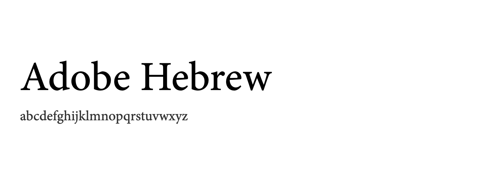 Spécimen de Adobe Hebrew