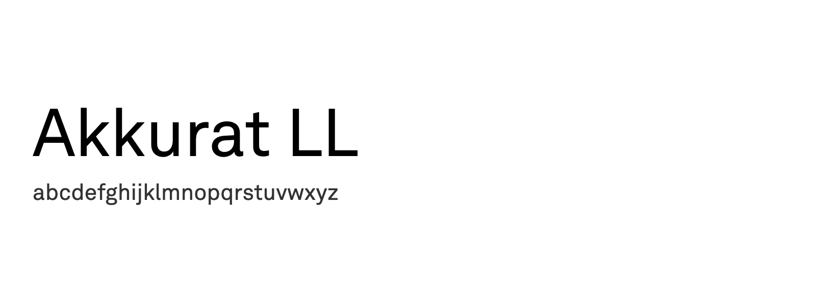 Spécimen de Akkurat LL