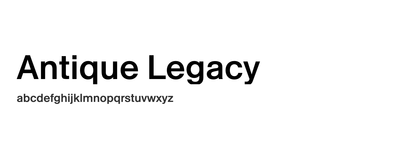 Spécimen de Antique Legacy