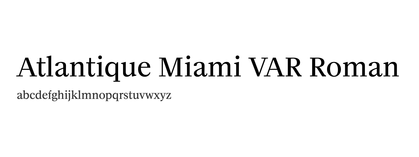 Spécimen de Atlantique Miami VAR Roman