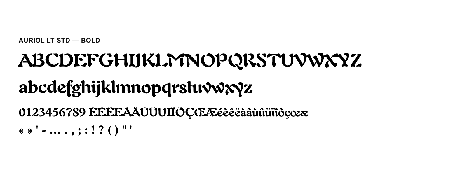 Spécimen de Auriol LT Std Bold