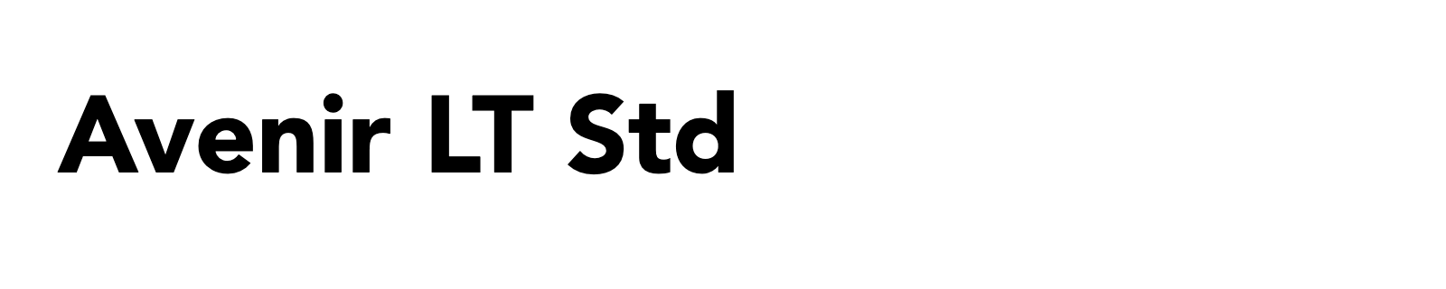 Nom de la famille Avenir LT Std composé dans la police