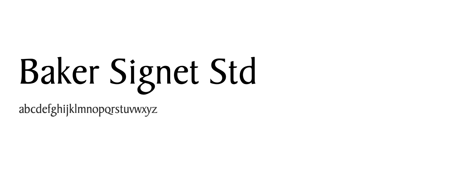 Spécimen de Baker Signet Std