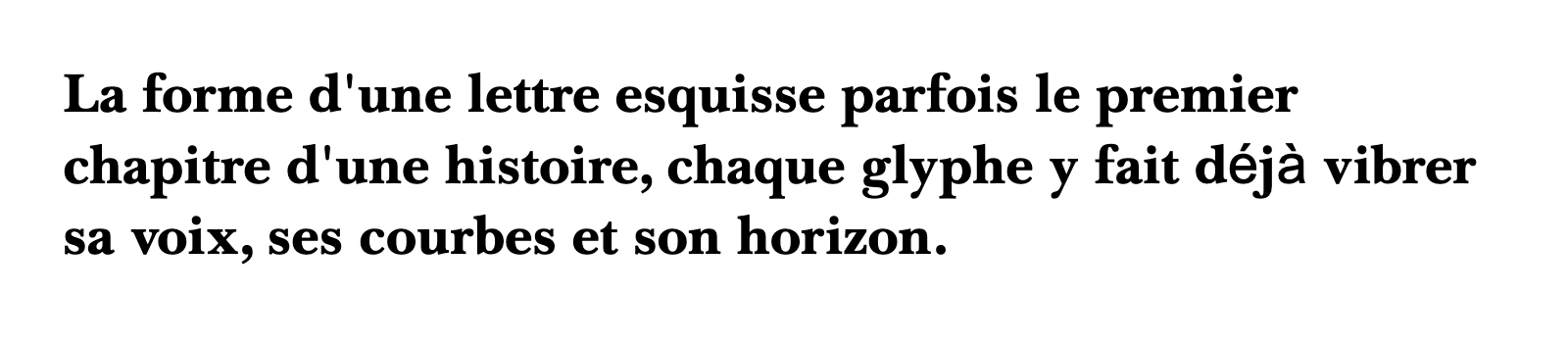 Phrase commune composée en Baskerville Cyrillic LT Std