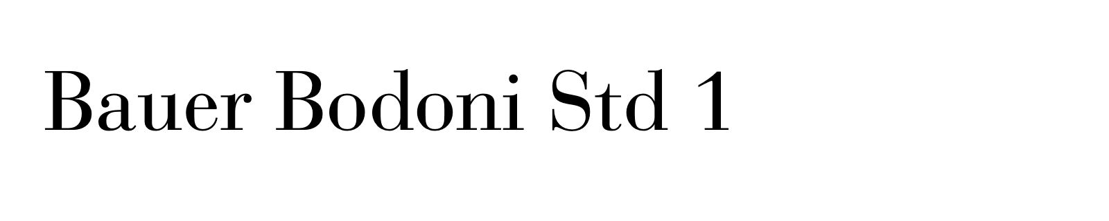 Nom de la famille Bauer Bodoni Std 1 composé dans la police