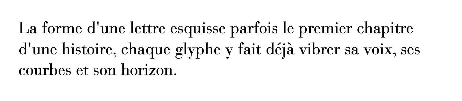 Phrase commune composée en Bauer Bodoni Std 1