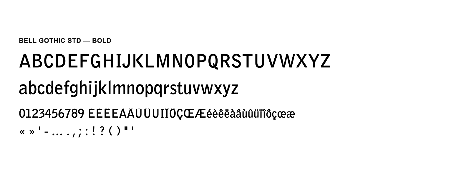 Spécimen de Bell Gothic Std Bold