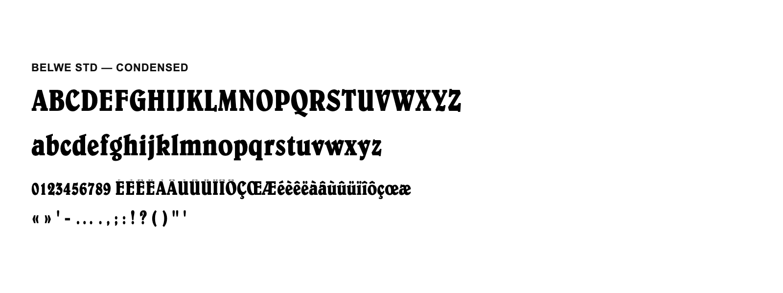 Spécimen de Belwe Std Condensed