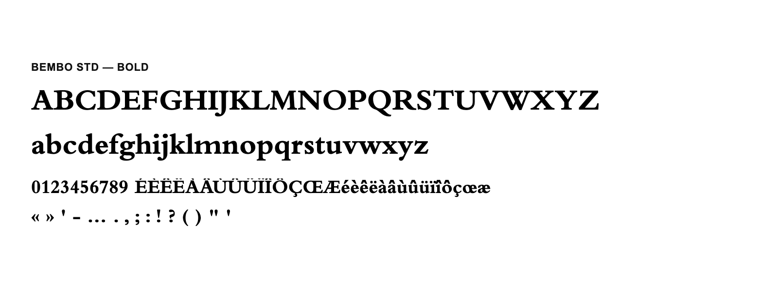 Spécimen de Bembo Std Bold
