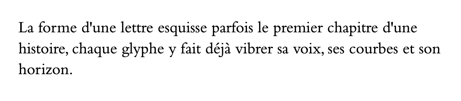 Phrase commune composée en Bembo Std