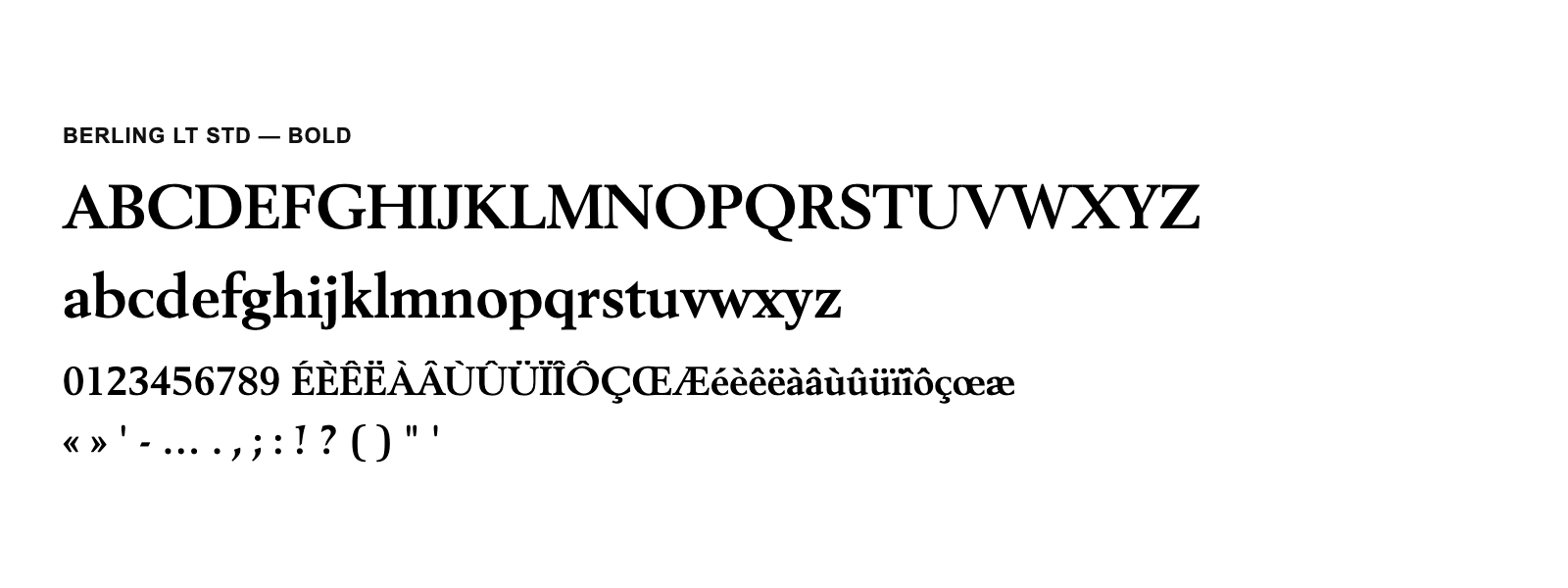 Spécimen de Berling LT Std Bold