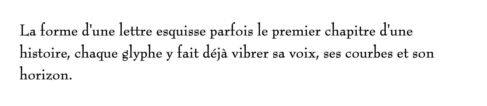Phrase commune composée en Bernhard Modern Std