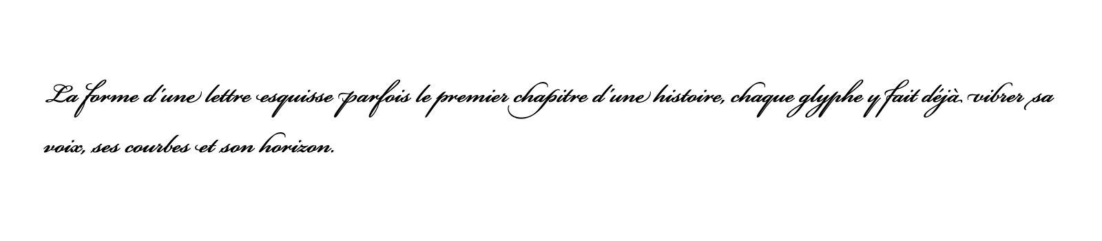 Phrase commune composée en Bickham Script Pro