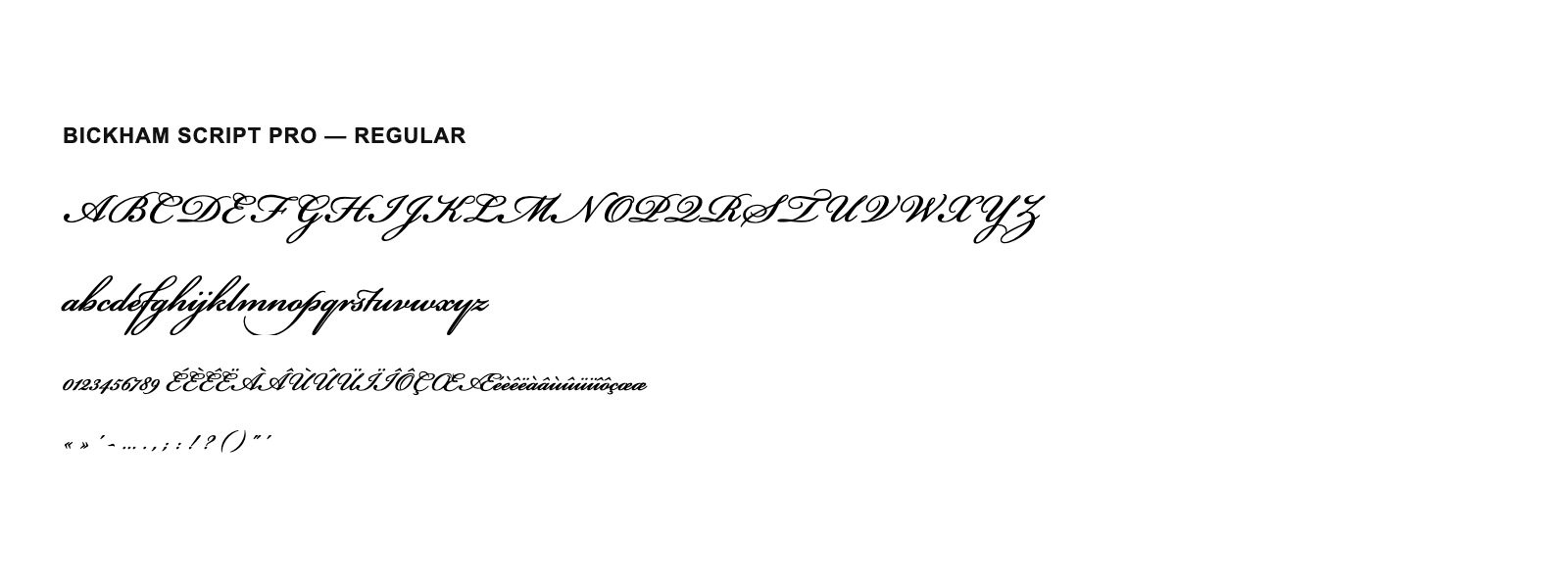 Spécimen de Bickham Script Pro Regular