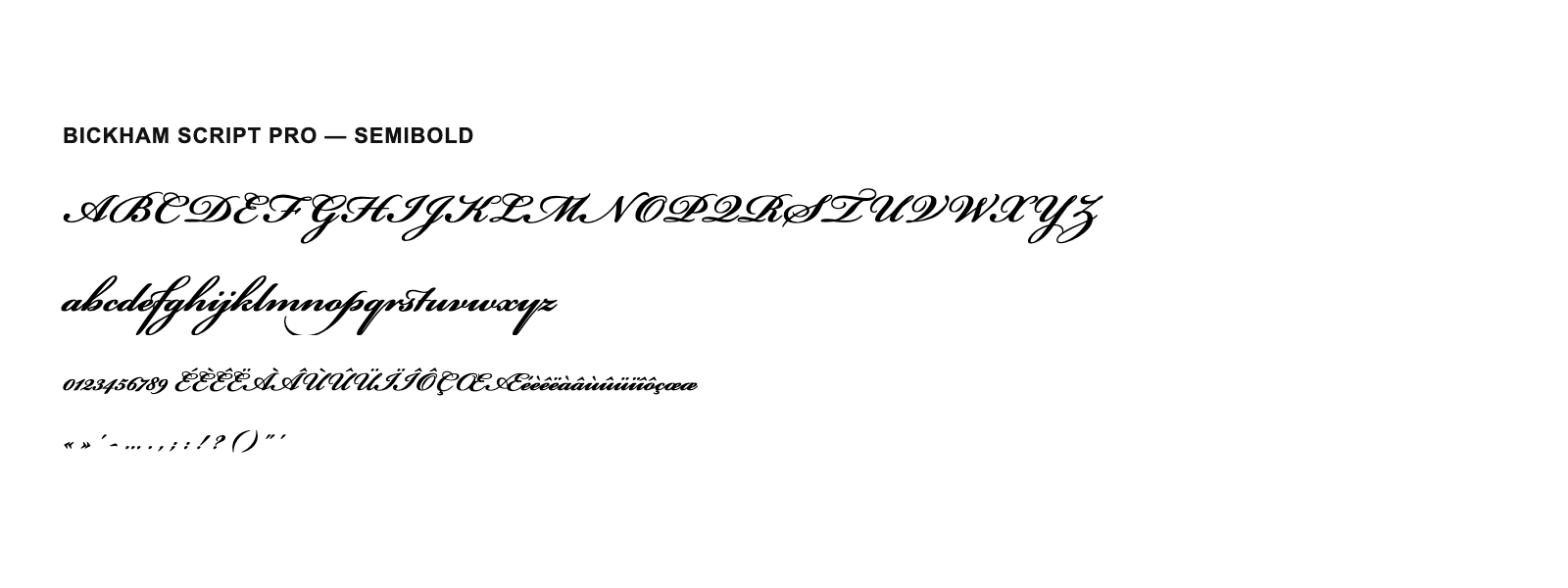 Spécimen de Bickham Script Pro Semibold