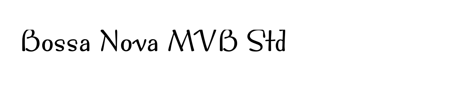 Nom de la famille Bossa Nova MVB Std composé dans la police