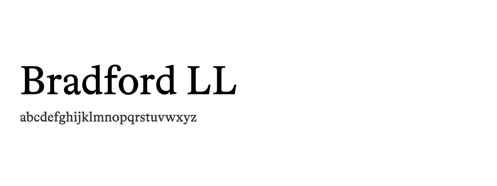 Spécimen de Bradford LL