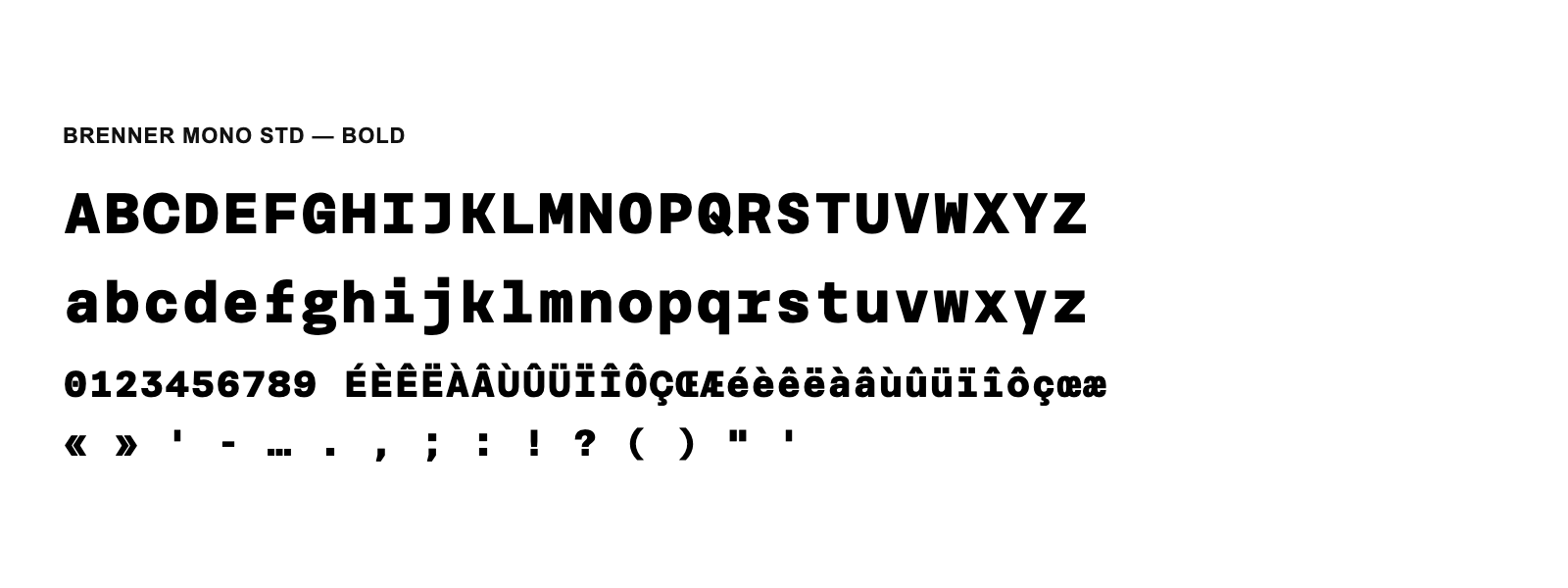 Spécimen de Brenner Mono Std Bold