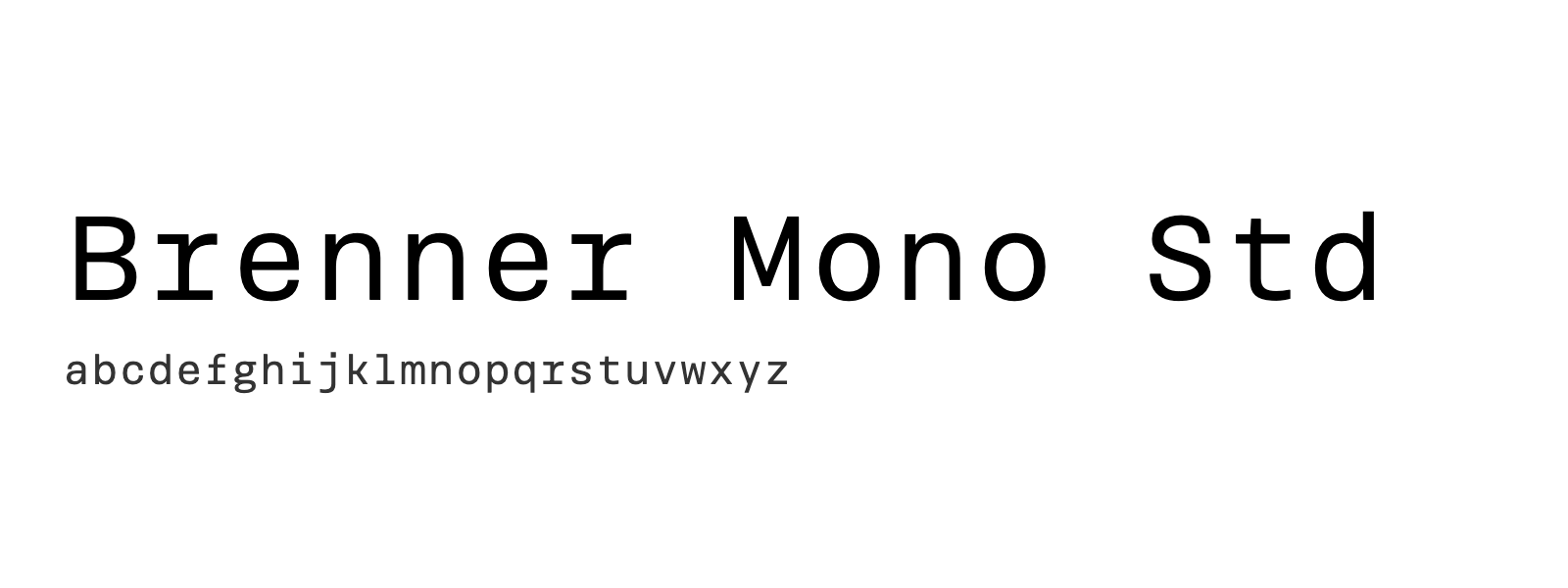 Spécimen de Brenner Mono Std
