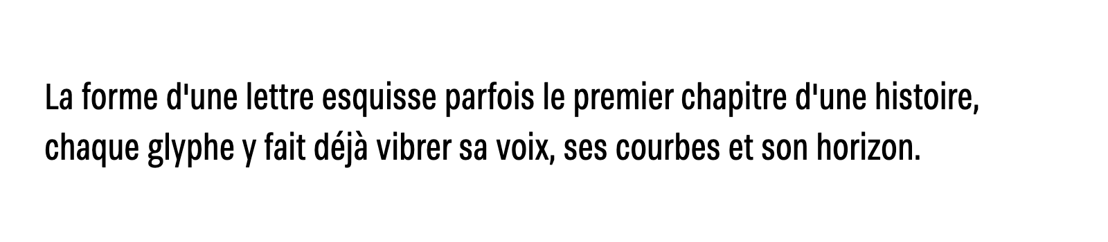 Phrase commune composée en Brenner Sans Condensed Std