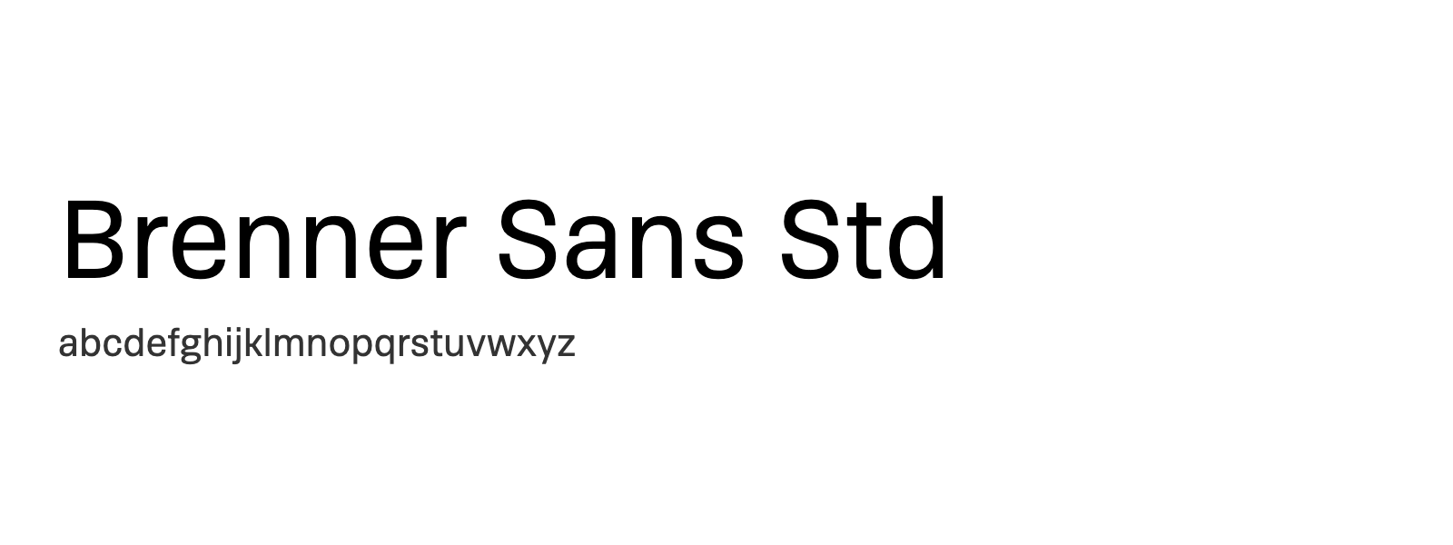 Spécimen de Brenner Sans Std