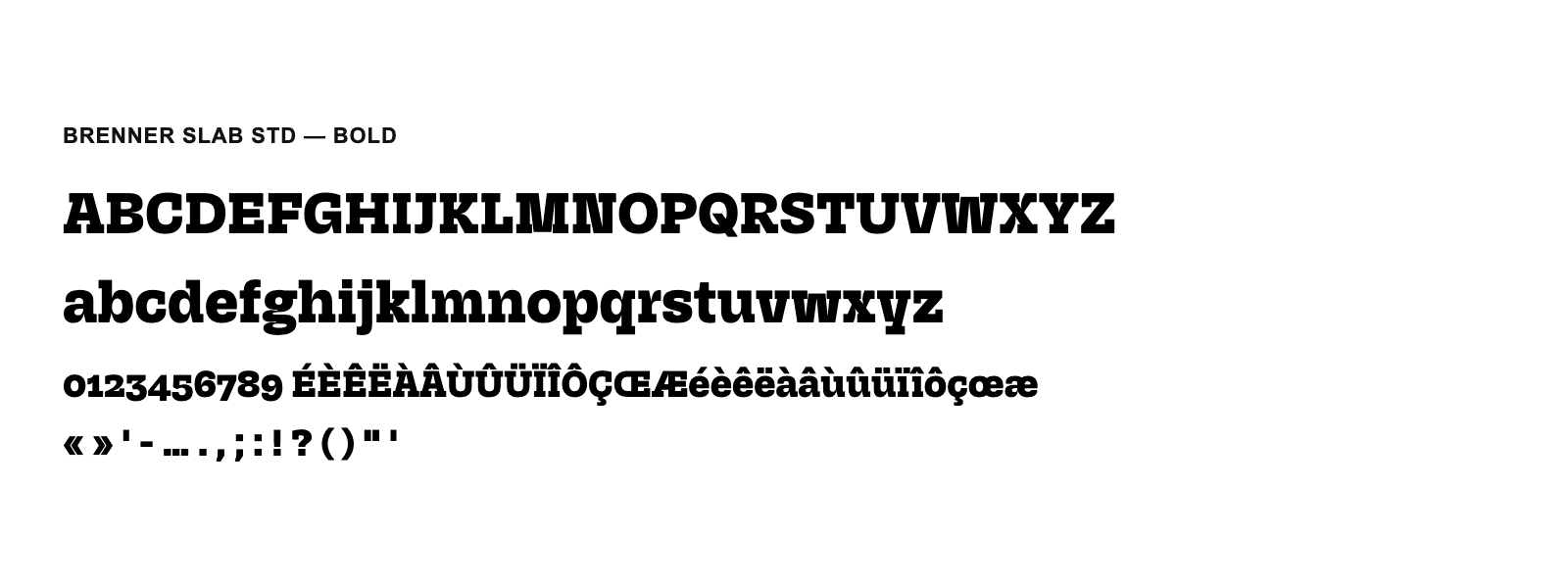Spécimen de Brenner Slab Std Bold