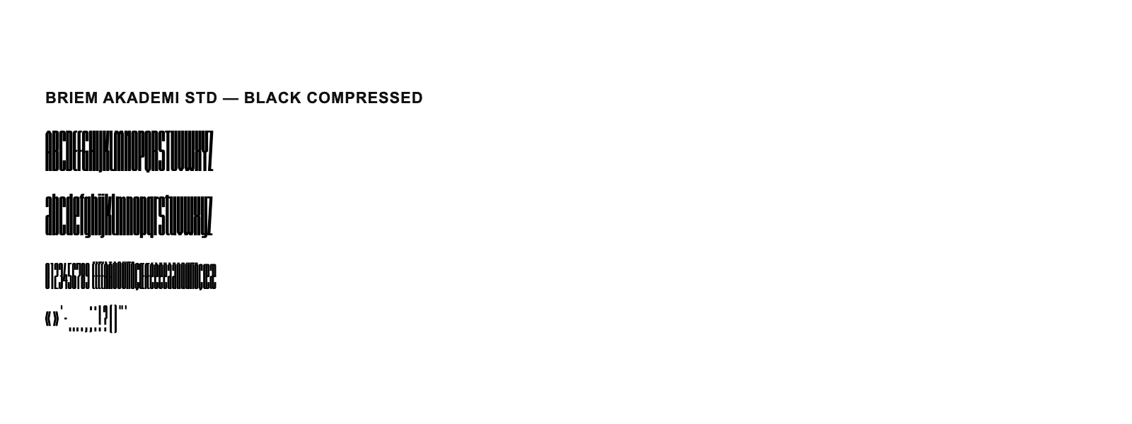 Spécimen de Briem Akademi Std Black Compressed