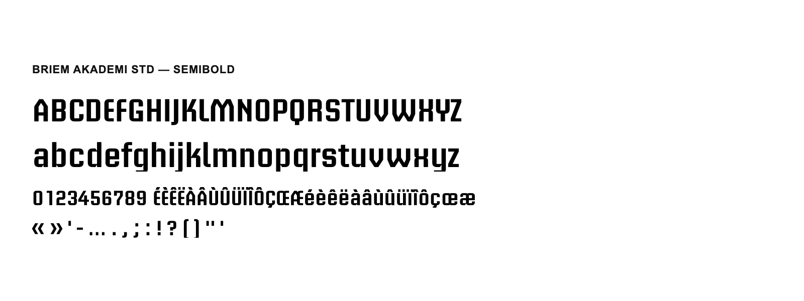 Spécimen de Briem Akademi Std Semibold