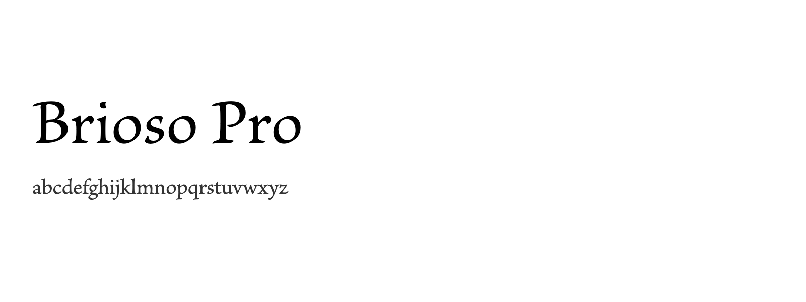 Spécimen de Brioso Pro