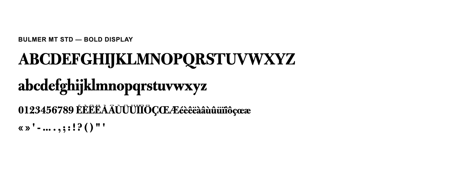 Spécimen de Bulmer MT Std Bold Display
