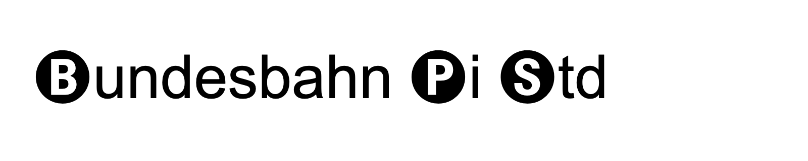 Nom de la famille Bundesbahn Pi Std composé dans la police