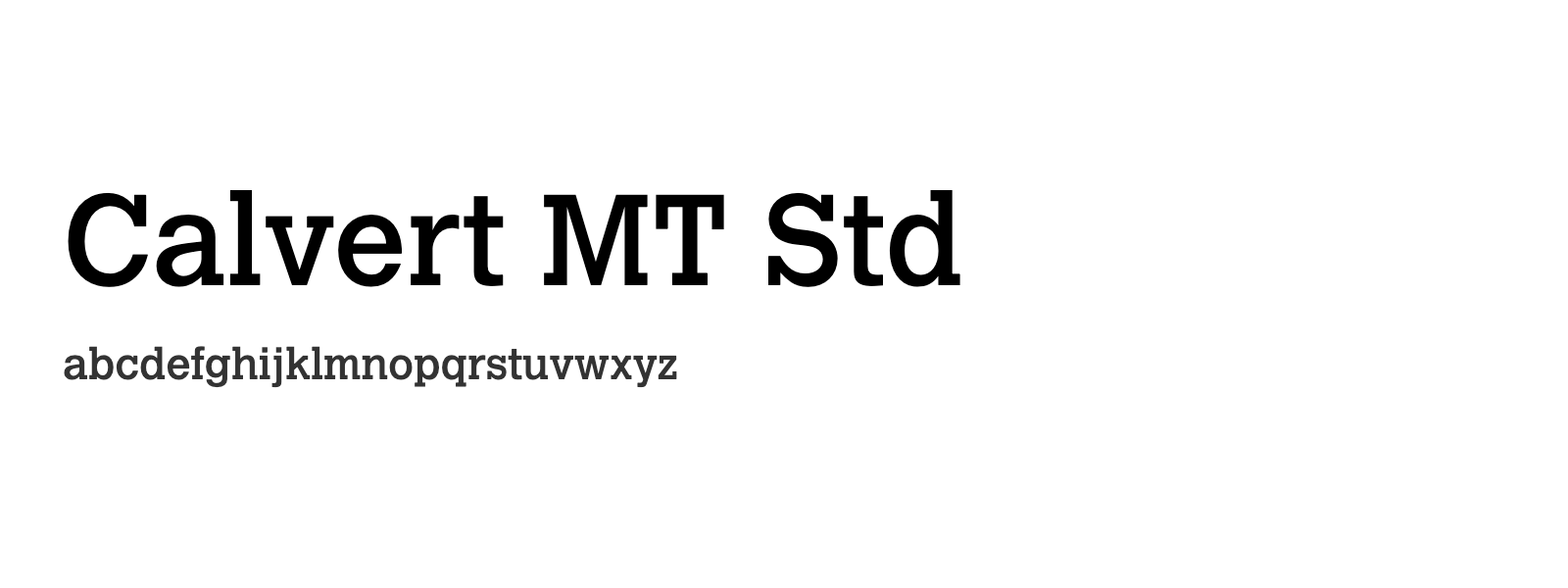 Spécimen de Calvert MT Std