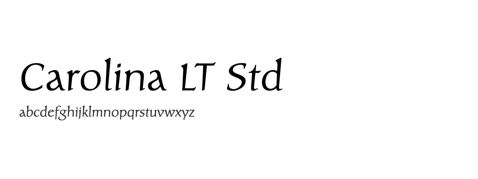 Spécimen de Carolina LT Std