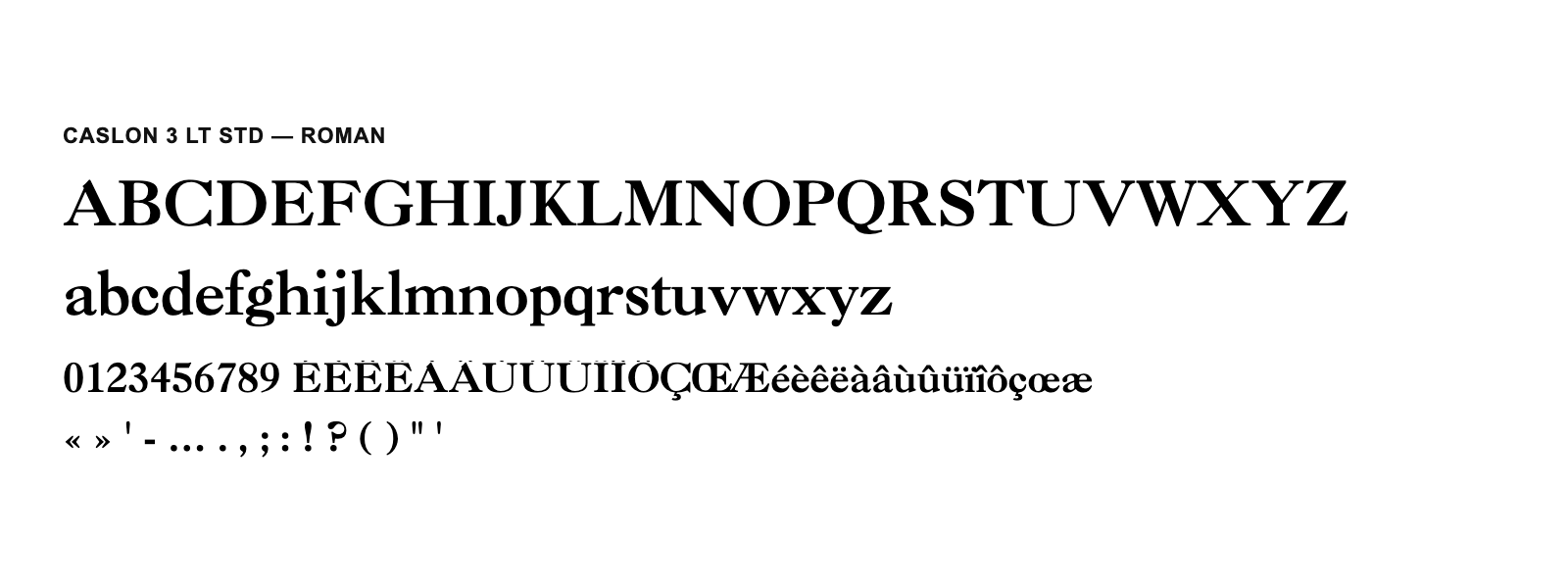 Spécimen de Caslon 3 LT Std Roman