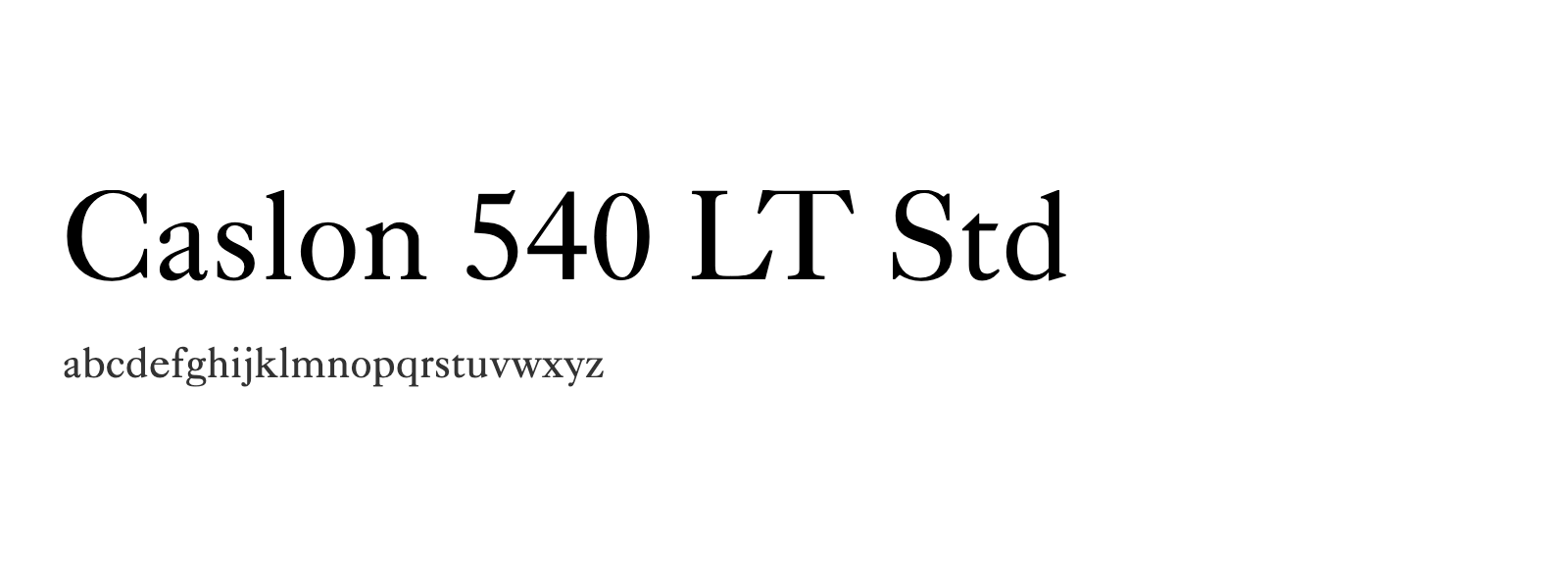 Spécimen de Caslon 540 LT Std