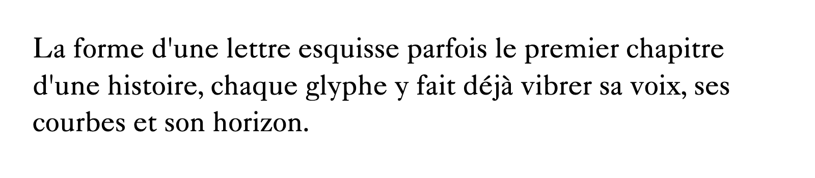 Phrase commune composée en Caslon 540 LT Std