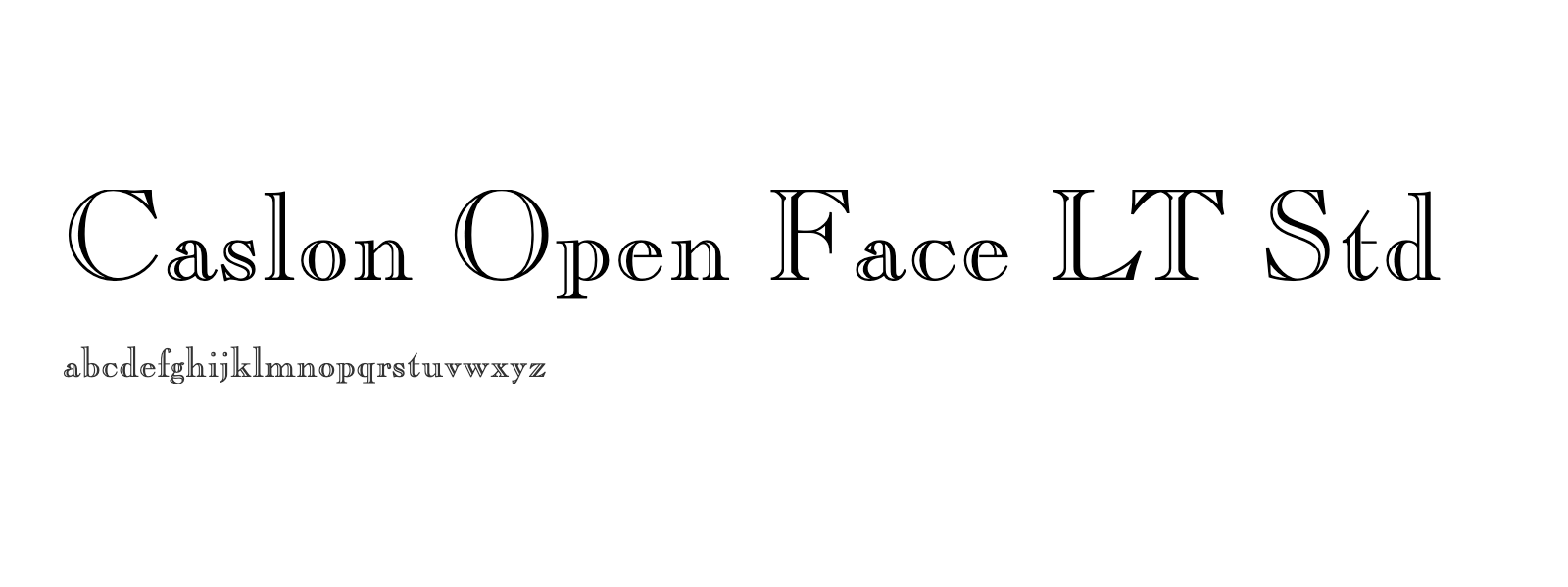 Spécimen de Caslon Open Face LT Std