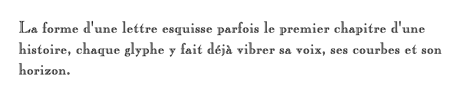 Phrase commune composée en Caslon Open Face LT Std