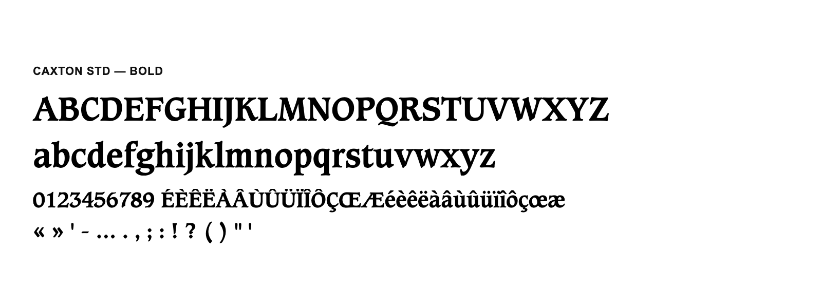 Spécimen de Caxton Std Bold