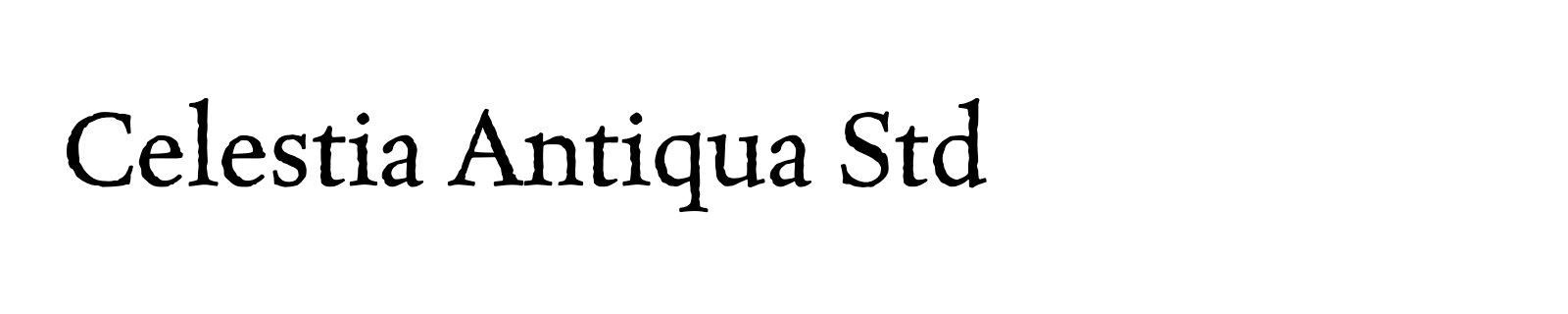 Nom de la famille Celestia Antiqua Std composé dans la police
