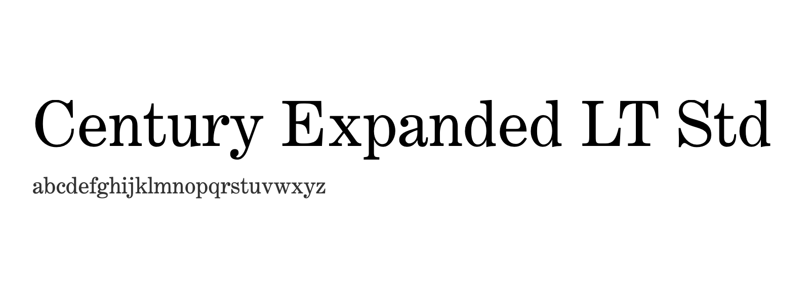 Spécimen de Century Expanded LT Std