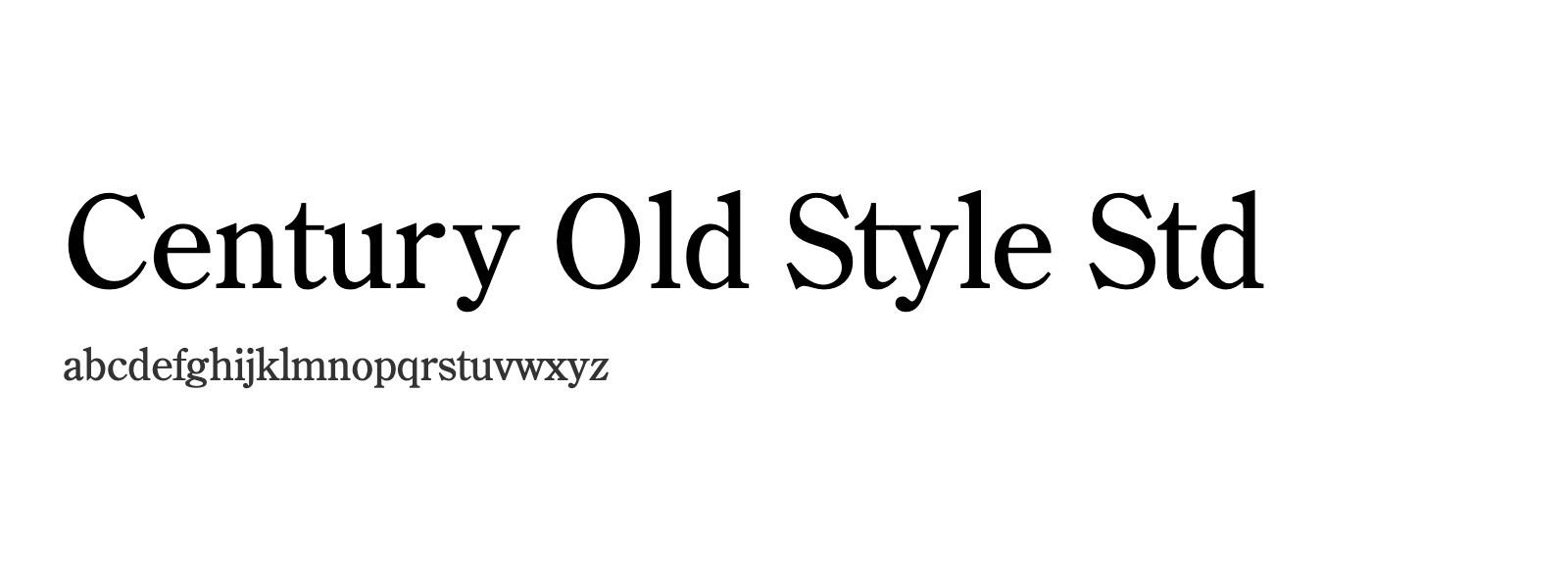Spécimen de Century Old Style Std