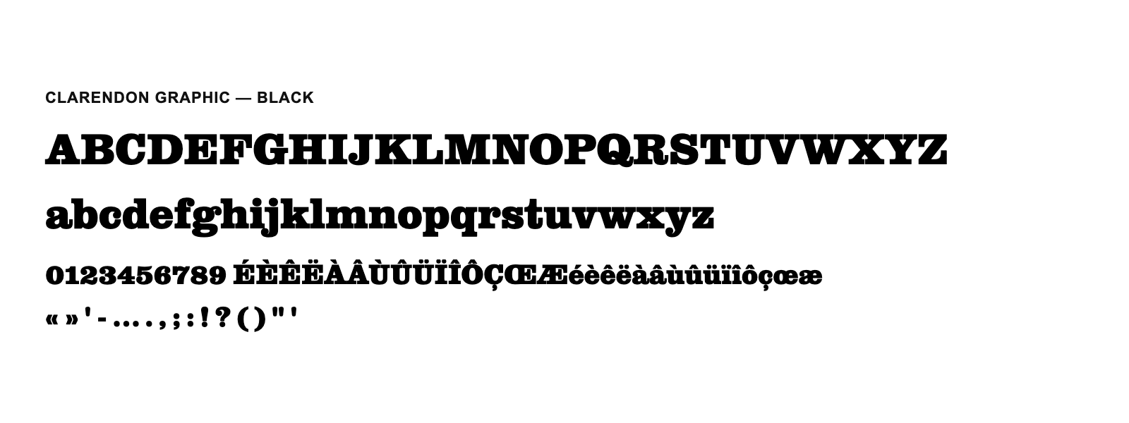 Spécimen de Clarendon Graphic Black