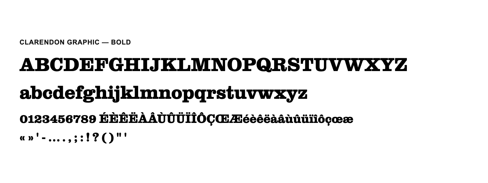 Spécimen de Clarendon Graphic Bold