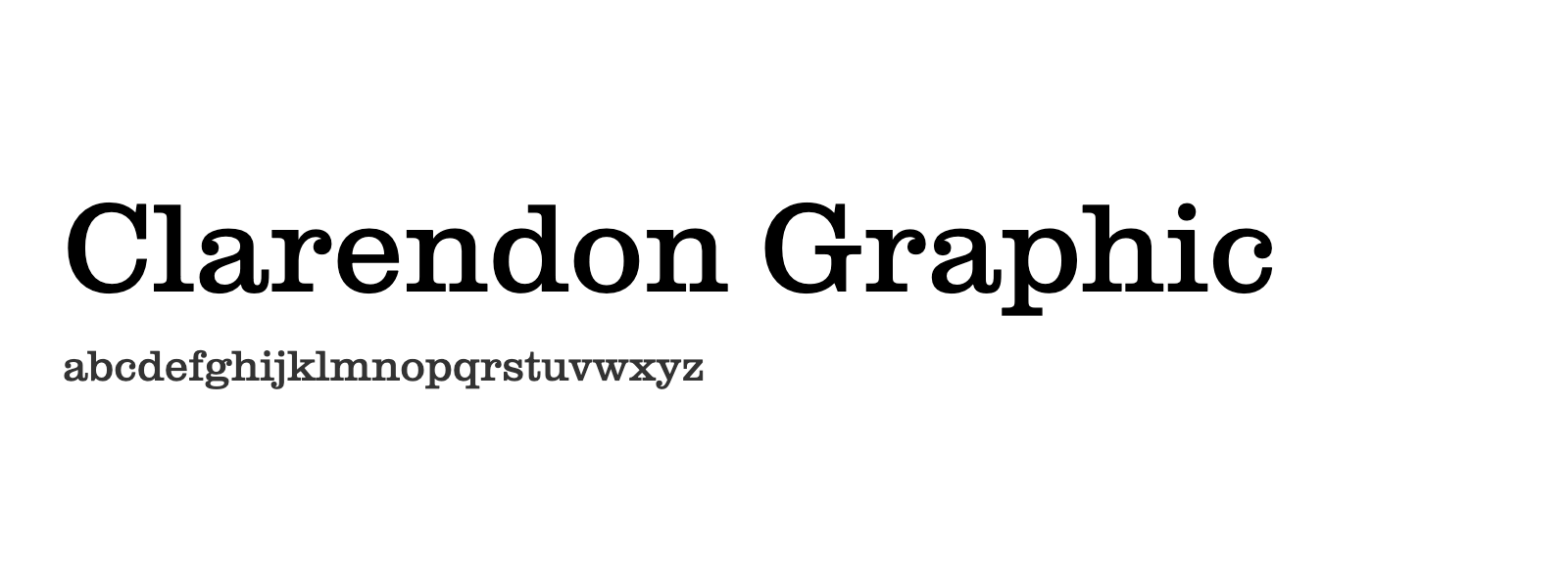 Spécimen de Clarendon Graphic